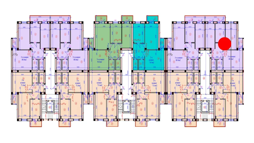 3-xonali xonadon 88.8 m²  6/7 qavat | G'IJDUVON CITY Turar-joy majmuasi