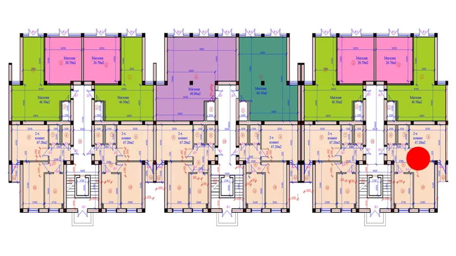 2-xonali xonadon 67.2 m²  1/7 qavat | G'IJDUVON CITY Turar-joy majmuasi