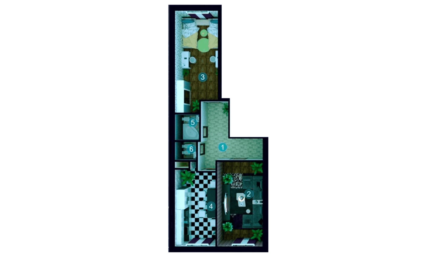 2-xonali xonadon 74.6 m²  1/9 qavat | ZAR ZAMONAVIY UYLAR Turar-joy majmuasi