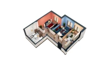 2-xonali xonadon 48.39 m²  9/9 qavat | MINGCHINOR Turar-joy majmuasi