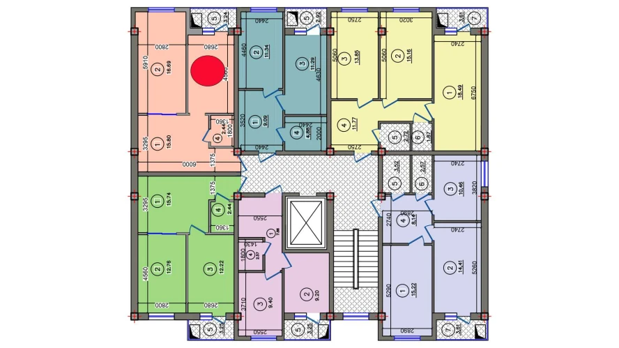 2-xonali xonadon 50.39 m²  6/10 qavat | Qibray City Turar-joy majmuasi