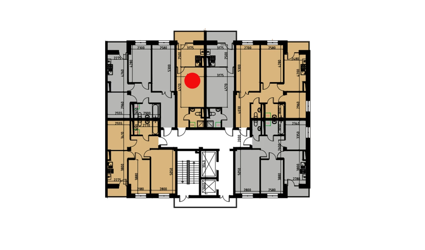 1-xonali xonadon 29.24 m²  7/10 qavat | YANGIOBOD RESIDENCE Turar-joy majmuasi