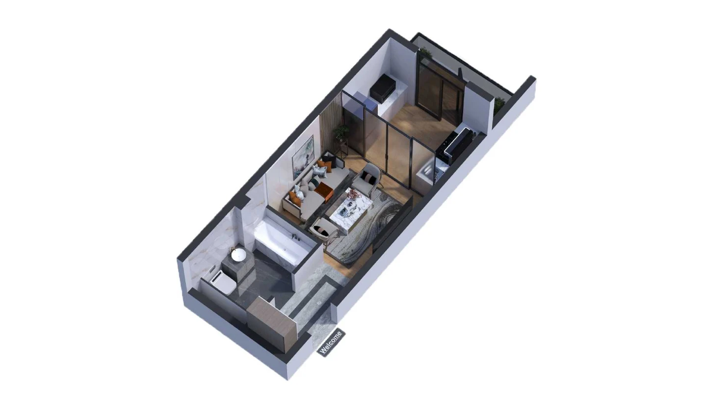 1-комн. квартира 27.25 м²  5/7 этаж | Жилой комплекс Bochka Resort