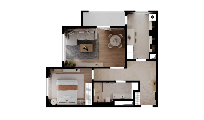 2-комнатная квартира 69.12 м²  9/26 этаж | Жилой комплекс SAF TOWERS
