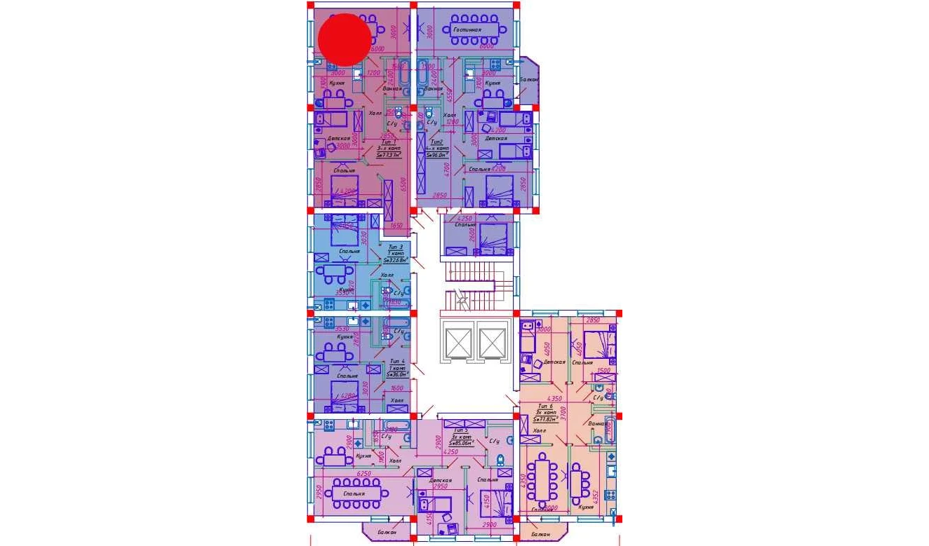 3-комнатная квартира 77.37 м²  3/10 этаж | Жилой комплекс Emir