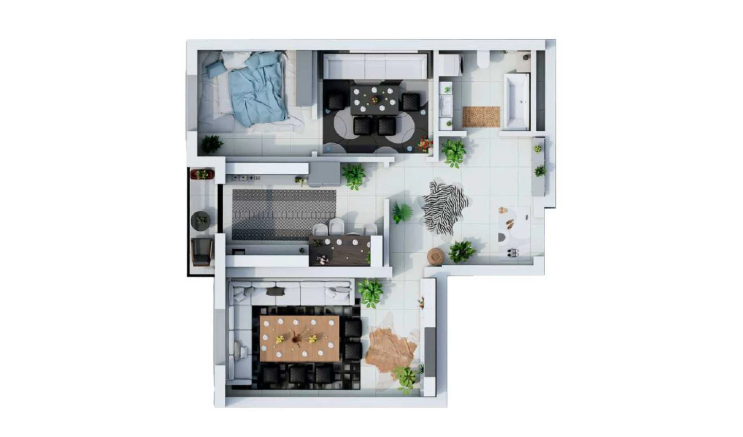2-комн. квартира 61.56 м²  7/17 этаж | Жилой комплекс UCHTEPA CITY