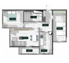 3-xonali xonadon 84.22 m²  5/26 qavat | SAF TOWERS Turar-joy majmuasi
