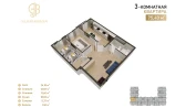 3-комн. квартира 75.4 м² 2/7 этаж | Жилой комплекс Gulbadanbegim 3-комн. квартира 75.4 м² 2/7 этаж | Жилой комплекс Gulbadanbegim