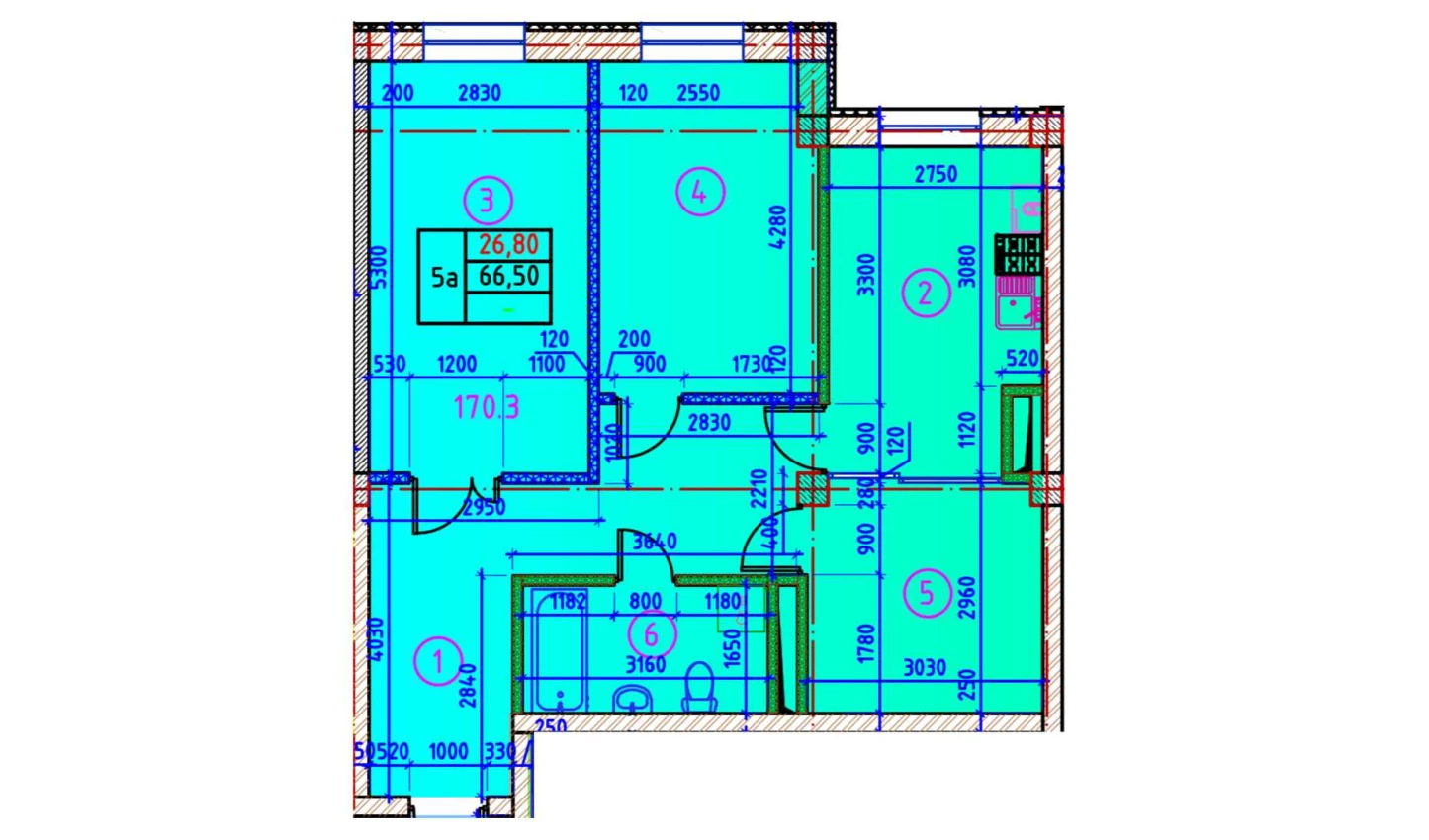 2-комн. квартира 66.09 м²  1/10 этаж | Жилой комплекс YANGIOBOD RESIDENCE