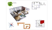 2-xonali xonadon 65 m²  5/9 qavat | Uchtepa Avenue Turar-joy majmuasi
