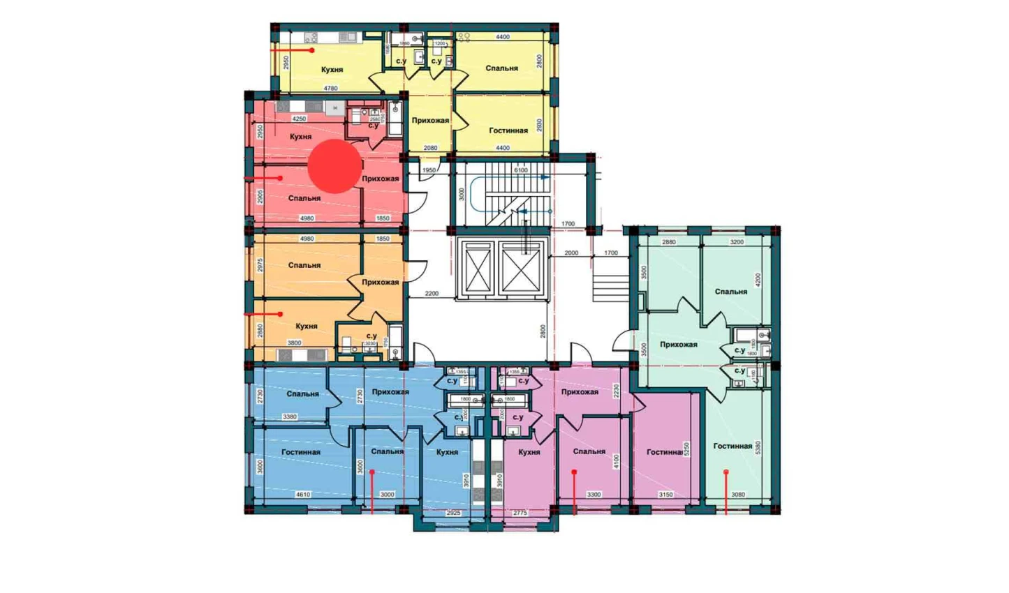 1-комн. квартира 41.4 м²  2/10 этаж | Жилой комплекс NUR BARAKA