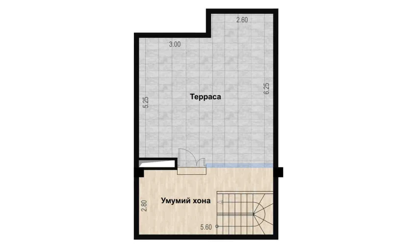 2-xonali xonadon 94.23 m²  7/7 qavat | Bochka Resort Turar-joy majmuasi