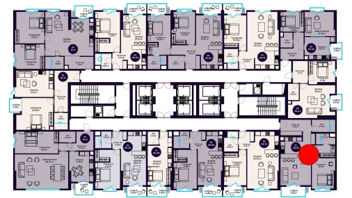 2-комнатная квартира 78.19 м²  9/19 этаж | Жилой комплекс Central Avenue