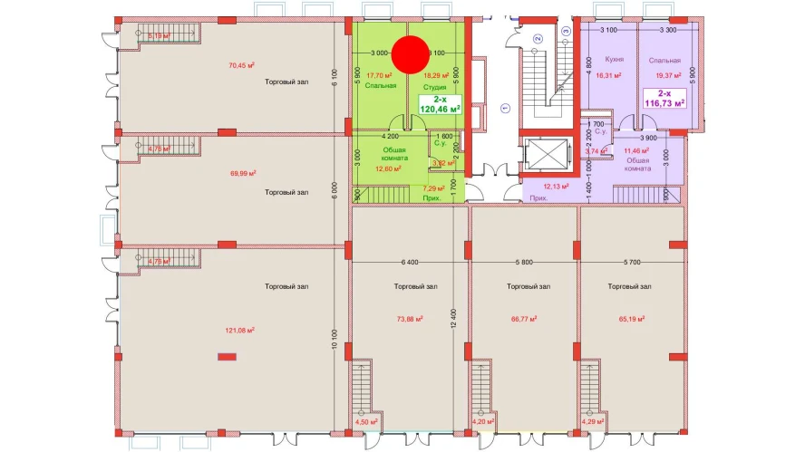 2-комн. квартира 120.46 м²  1/8 этаж | Жилой комплекс CAPITAL AVENUE