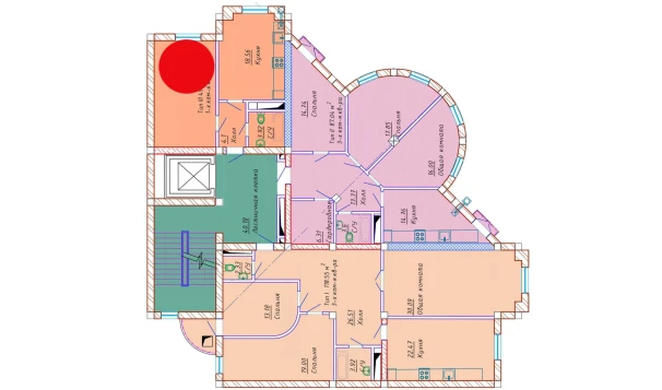 1-xonali xonadon 49.34 m²  9/10 qavat | Samarqand Park Avenue Turar-joy majmuasi