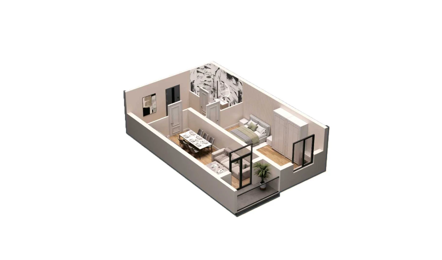 2-xonali xonadon 63.3 m² 6/16 qavat | DO'MBIROBOD RESIDENCE Turar-joy majmuasi 2-xonali xonadon 63.3 m² 6/16 qavat | DO'MBIROBOD RESIDENCE Turar-joy majmuasi