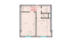 1-xonali xonadon 47.6 m² 5/7 qavat | Gulbadanbegim Turar-joy majmuasi 1-xonali xonadon 47.6 m² 5/7 qavat | Gulbadanbegim Turar-joy majmuasi
