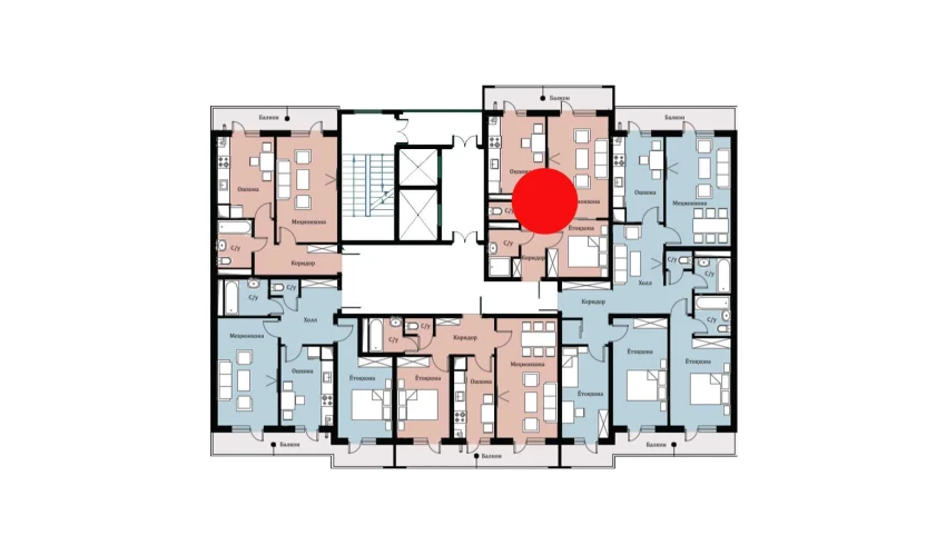 2-комнатная квартира 46.99 м²  1/16 этаж | Жилой комплекс SOKIN DIYOR