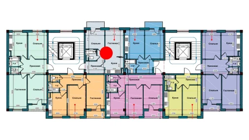 2-комнатная квартира 46.6 м²  6/9 этаж | Жилой комплекс NUR BARAKA