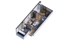 1-xonali xonadon 57.56 m²  7/7 qavat | Bochka Resort Turar-joy majmuasi