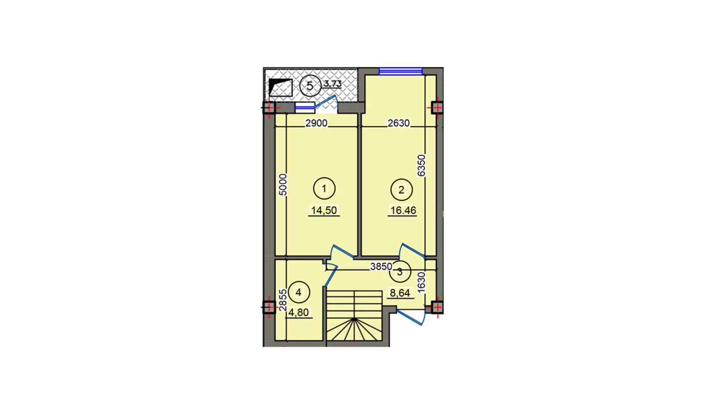 1-xonali xonadon 48.35 m²  10/10 qavat | Qibray City Turar-joy majmuasi