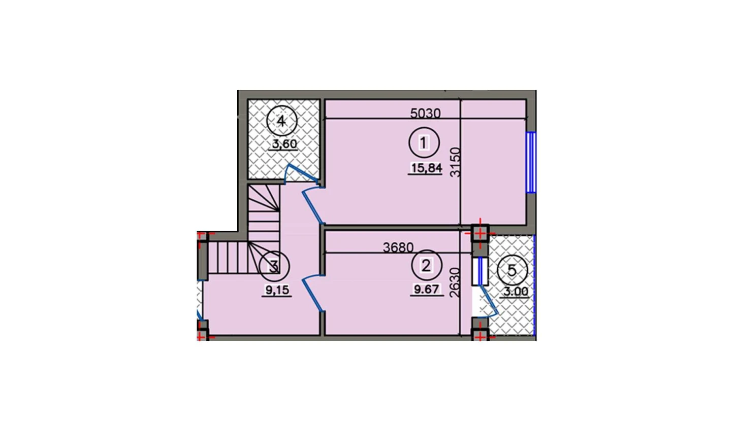 1-xonali xonadon 41.26 m²  10/10 qavat | Qibray City Turar-joy majmuasi