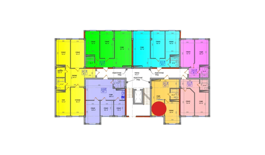 2-комнатная квартира 44.5 м²  1/9 этаж | Жилой комплекс Yuksalish Nurafshon