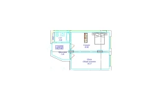 1-комн. квартира 45.27 м²  5/9 этаж | Жилой комплекс UCHTEPA CITY