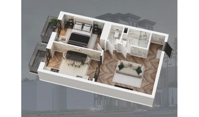 2-комнатная квартира 56.9 м²  11/12 этаж | Жилой комплекс Bunyodobod