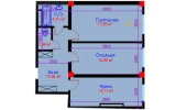 2-xonali xonadon 63.48 m²  10/10 qavat | Ko'kcha-Oqtepa Turar-joy majmuasi