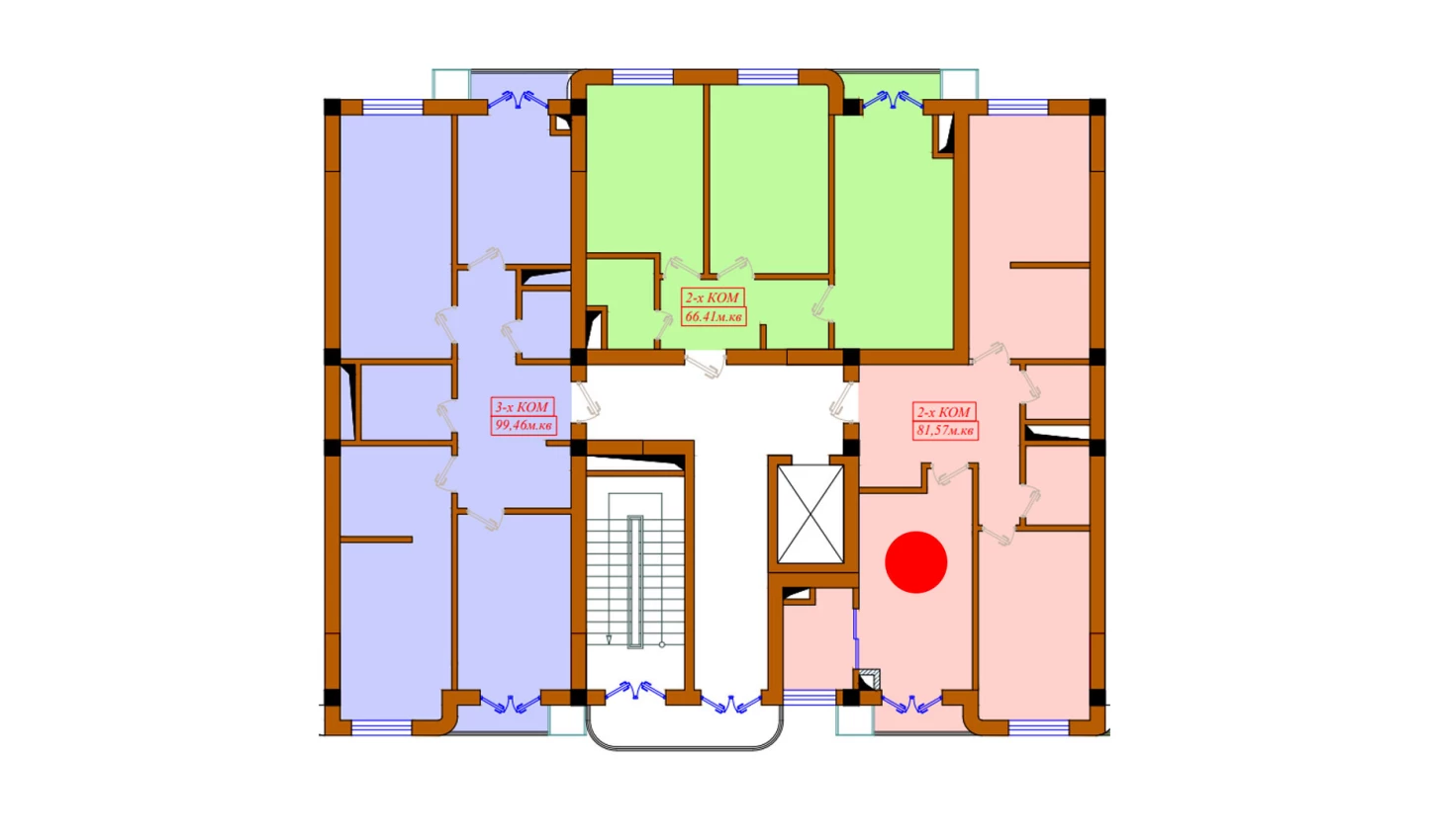 2-xonali xonadon 77.9 m²  6/10 qavat | Aviasozlar Plaza Turar-joy majmuasi