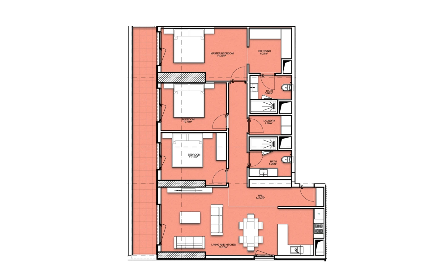 4-комн. квартира 125.44 м² 18/23 этаж | Жилой комплекс Resim Taşkent 4-комн. квартира 125.44 м² 18/23 этаж | Жилой комплекс Resim Taşkent
