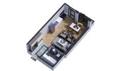 1-xonali xonadon 36.97 m²  6/7 qavat | Bochka Resort Turar-joy majmuasi