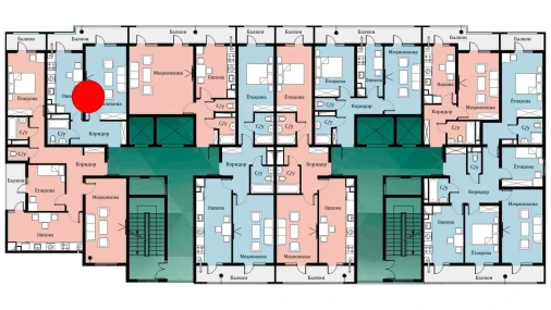 1-комнатная квартира 40.75 м²  15/16 этаж | Жилой комплекс SOKIN DIYOR