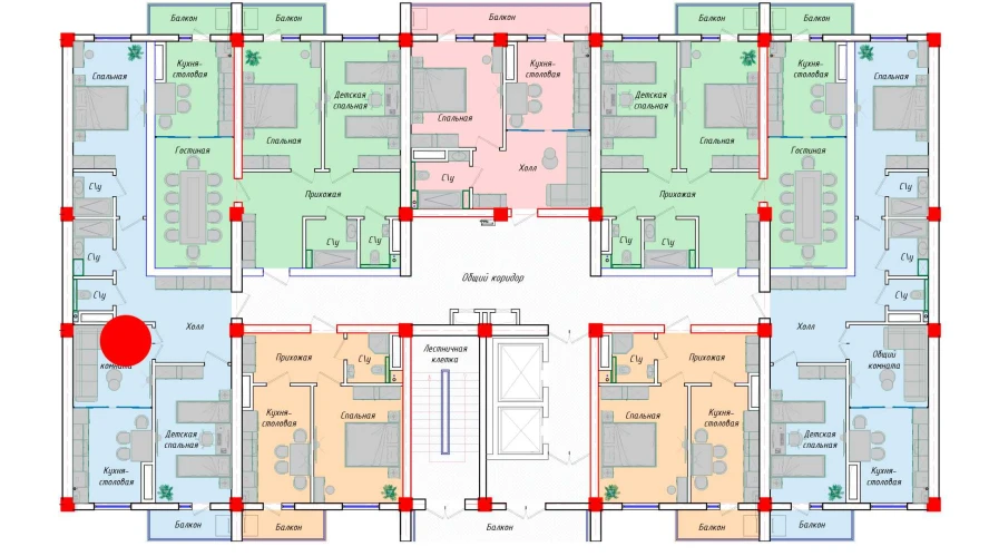 3-xonali xonadon 76.7 m²  12/12 qavat | SERGELI CITY Turar-joy majmuasi
