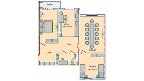 3-комнатная квартира 91.34 м²  15/16 этаж | Жилой комплекс EKO PARK