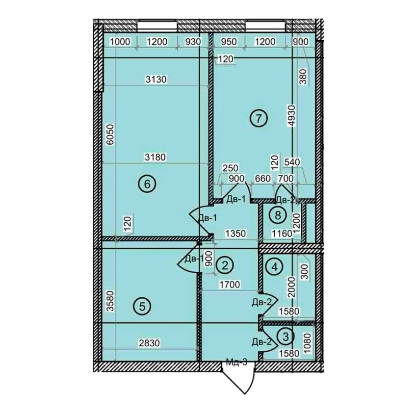 2-комн. квартира 61.3 м²  7/9 этаж | Жилой комплекс Uchtepa Avenue
