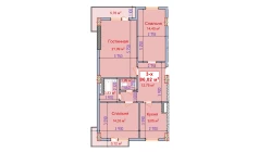 3-xonali xonadon 86.02 m²  9/9 qavat | SHAYX-UL OLAM Turar-joy majmuasi
