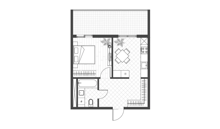 1-xonali xonadon 36.21 m²  9/14 qavat | PARVOZ Turar-joy majmuasi