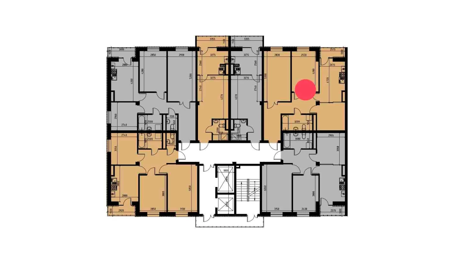 2-xonali xonadon 67.38 m²  8/10 qavat | YANGIOBOD RESIDENCE Turar-joy majmuasi