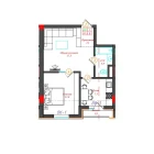 2-xonali xonadon 47.5 m²  9/12 qavat | CHINARA PARK Turar-joy majmuasi