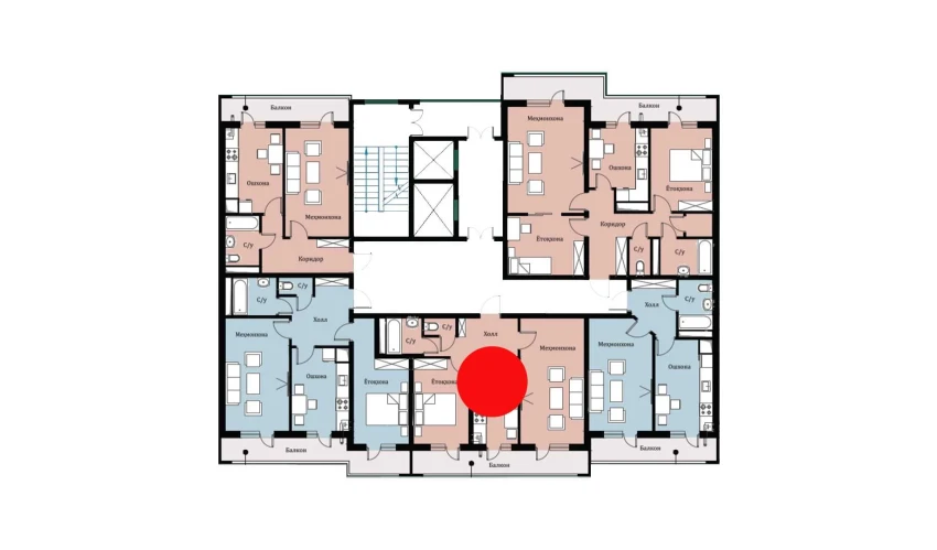 2-xonali xonadon 50.58 m²  4/16 qavat | SOKIN DIYOR Turar-joy majmuasi