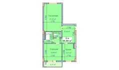 2-комн. квартира 65.98 м²  9/9 этаж | Жилой комплекс SHAYX-UL OLAM