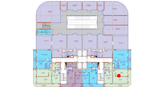 2-комнатная квартира 71.5 м²  3/22 этаж | Жилой комплекс TXT Tower