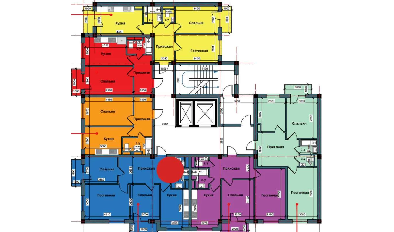 3-xonali xonadon 76.3 m²  4/10 qavat | NUR BARAKA Turar-joy majmuasi