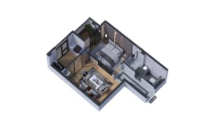 1-xonali xonadon 40.39 m²  4/7 qavat | Bochka Resort Turar-joy majmuasi