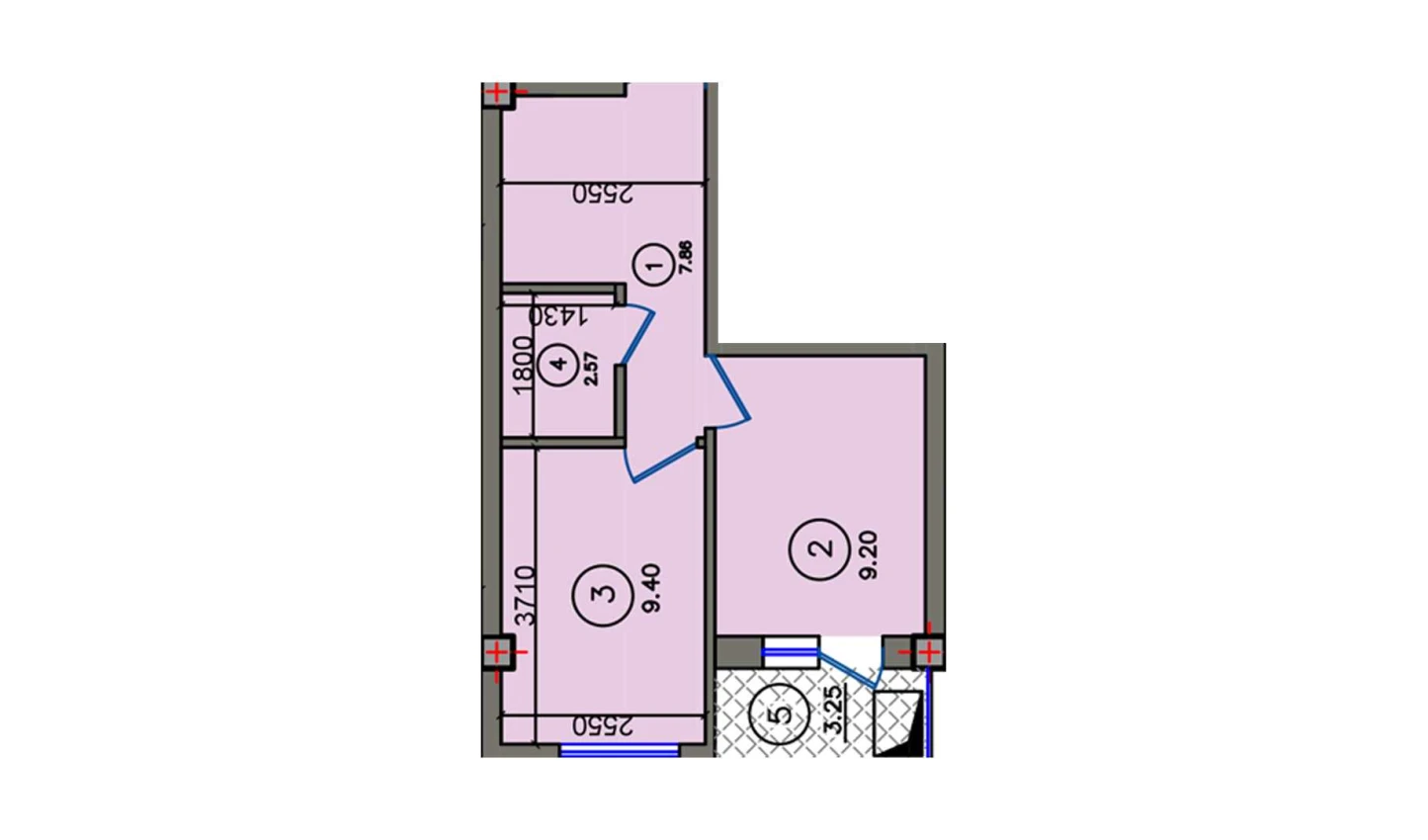 1-xonali xonadon 32 m²  8/10 qavat | Qibray City Turar-joy majmuasi