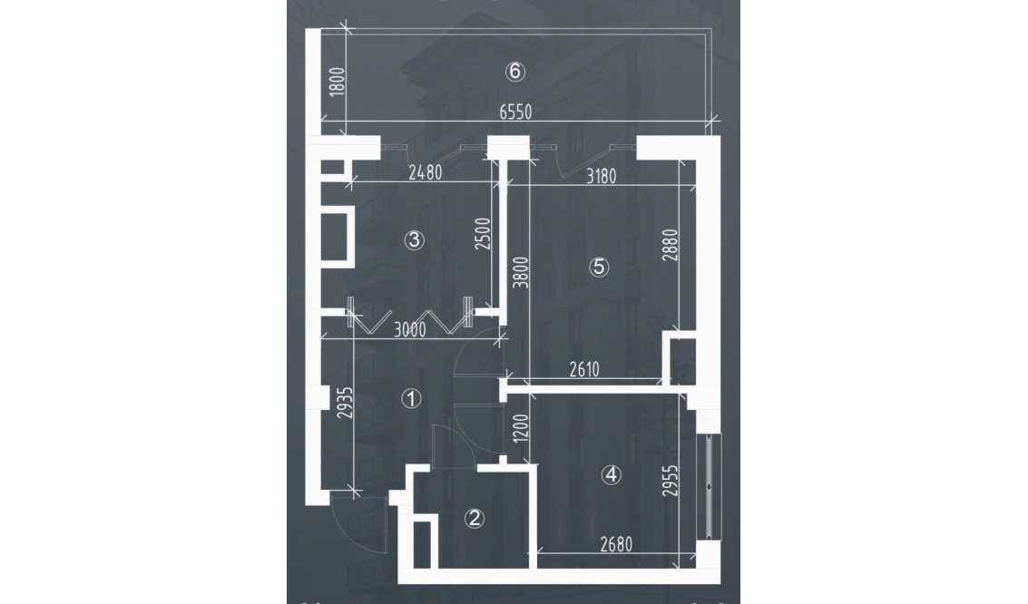2-xonali xonadon 43.3 m²  12/12 qavat | Bunyodobod Turar-joy majmuasi