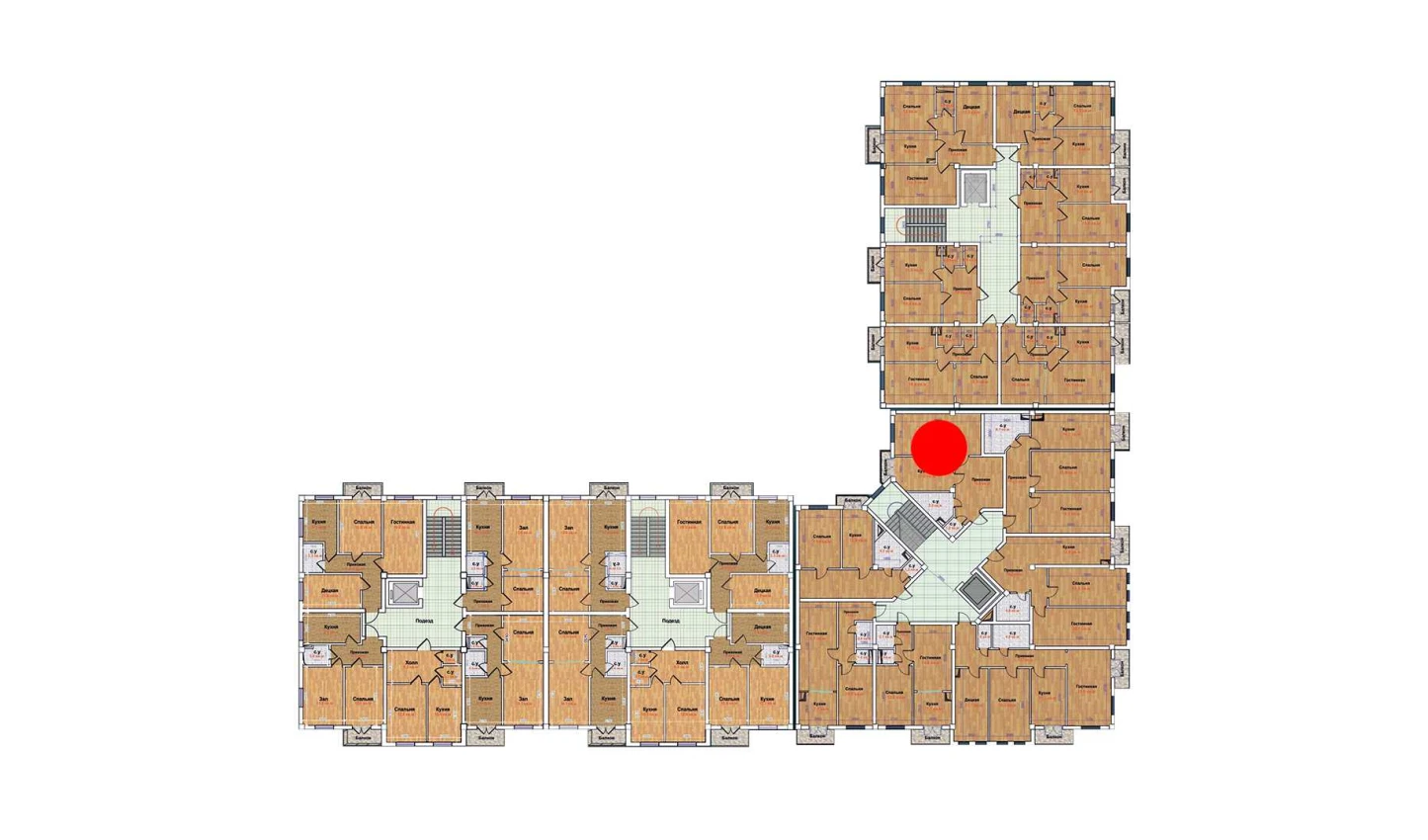 1-xonali xonadon 53.1 m²  2/9 qavat | MBG Turar-joy majmuasi