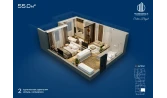 1-xonali xonadon 55 m² 11/12 qavat | Sokin hayot Turar-joy majmuasi 1-xonali xonadon 55 m² 11/12 qavat | Sokin hayot Turar-joy majmuasi
